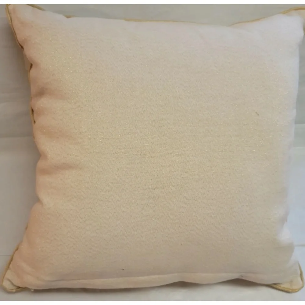 Bead Accent Toss Throw Pillow Starfish Sea Nautical Coastal Collection 18” Gold